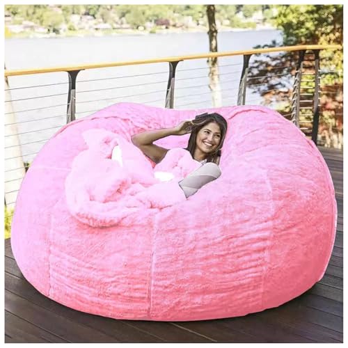 Sillón Puff Gigante para Adultos (sin Relleno). Disponible en Varios tamaños. Requiere Relleno de es. Fundas Lavables a máquina. Costuras Dobles (Rosa empolvado, 2,13 m).
