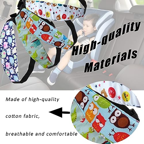Image of 4 Pieces Baby Head Support for Car,Head Support Straps Car Seat Head Holder Sleeping Headrest Band with Adjustable Buckle Universal Car Accessories for Kids,Toddler