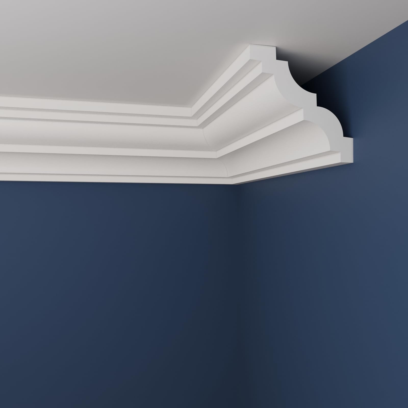 WOLDECOR Premium XPS Coving Cornice – Lightweight Decorative Coving for Ceilings, Durable Cornice Moulding Trim, Paintable XPS Ceiling Coving for Modern Home Interiors (WM15, 16 Meters)