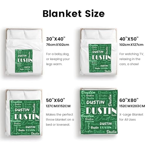 Personalized Blankets for Kids with Names Customized Blankets with Name for Adult Custom Blanket Gift for Birthday Christmas Valentines Day Gift