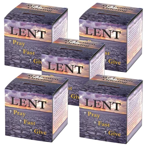 Needzo Pray Fast Give Family Lenten Offering Box, Catholic Holiday