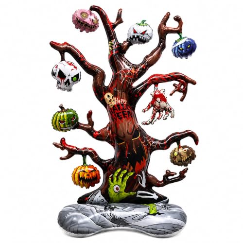 Image of AMFIN Halloween Haunted Tree Pumpkin Skull Foil Balloon Decoration