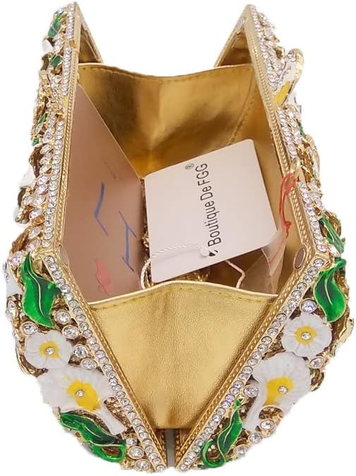 Miniatura 6 de Boutique De FGG Flores y mariposas mujeres cristal embrague bolso de noche boda fiesta Rhinestone bolsos