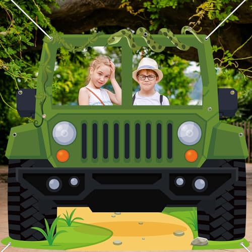 Fondo fotográfico Safari Jungla en forma de Jeep para fiestas miniatura 6