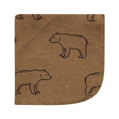 Image of Hudson Baby Unisex Baby Flannel Cotton Poly Washcloths, Brown Bear 12 Pack, One Size