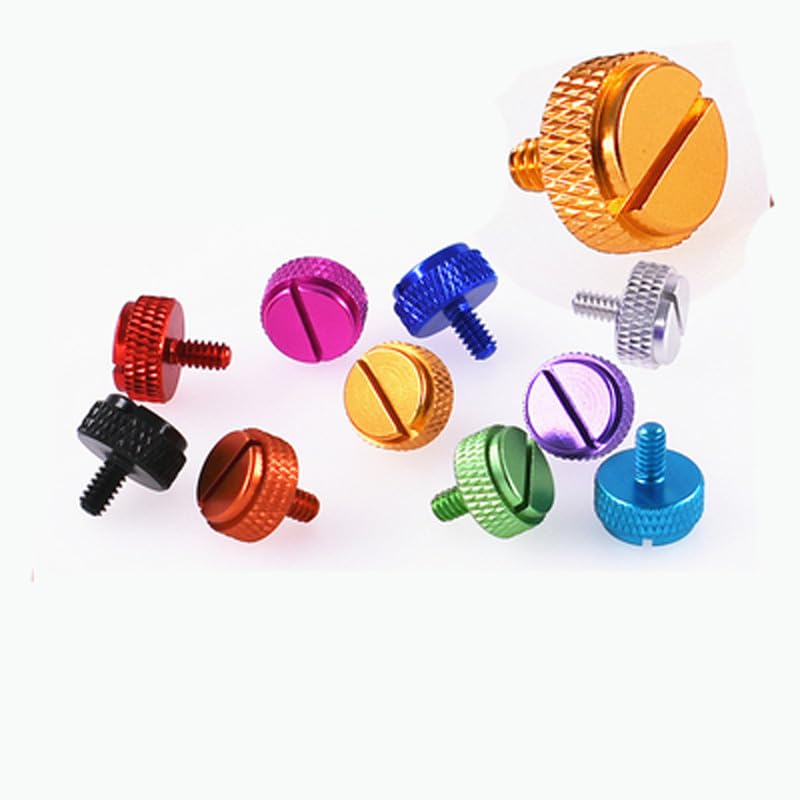 3PCS Thumb Knurled Screw Slotted Adjustment Hand Twist Bolts Multicolor Screws Aluminum Alloy 6#-32 * 12 - (Color: Silver)