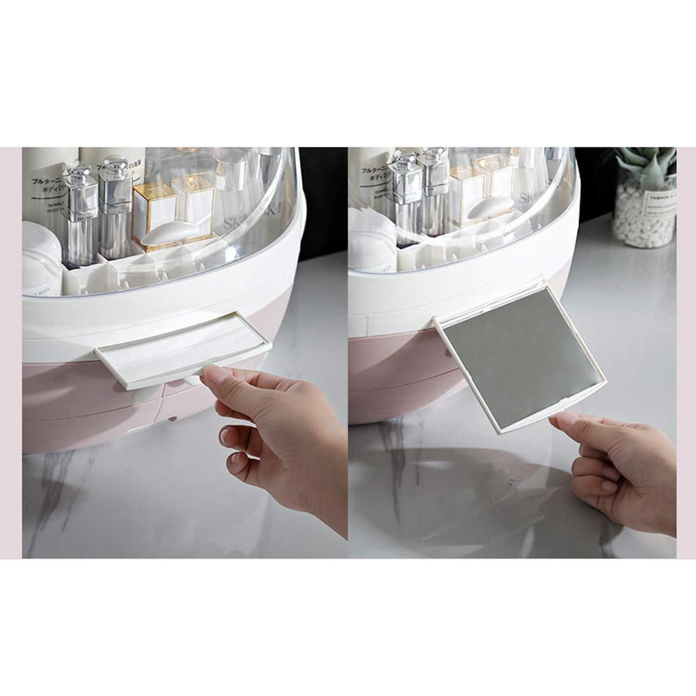 Organizer per Trucco cosmetico con cassetto Porta Rossetti Custodia da scrivania per Oggetti Vari con Manico e Coperchio Trasparente per pennelli per Rossetto Gioielli e Altro (col