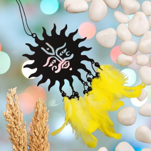 Image of Dream Catcher Car Hanging Handmade Hanging Wall Hangings, Home Decor Garden, Car, Outdoor, Bedroom Pack of 1 (Surya-CAR-Hang)