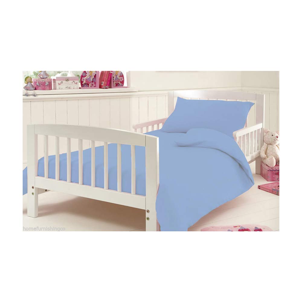 Flannelette Pillow Case for Cot Bed Thermal Toddler Baby Bed 100% Egyptian Cotton Pillowcase 60 x 40 Cm Approximately, Blue — image 1