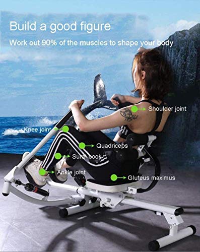 Image of Foldable Rowing Machines Starry Sky Home Rowing Machine Hydraulic Double-Paddle Adjustable Resistance LED Display Foldable Design Suitable for Home Fitness Exercise