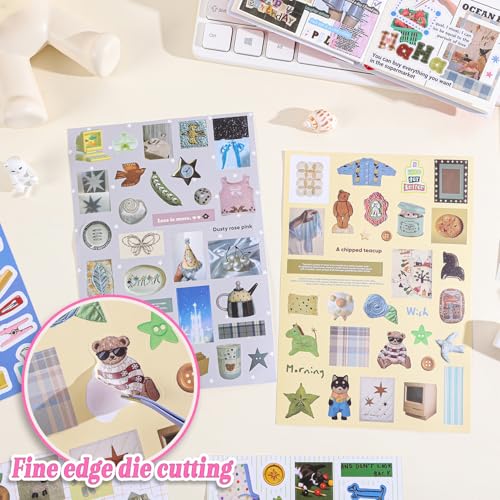 Image of Girl's Korean Sticker Book, Food and Daily Life Theme - 1300+ Cute Dream Style Foodie Stickers, for DIY Scrapbooking Journaling Handbook Decoration Cute