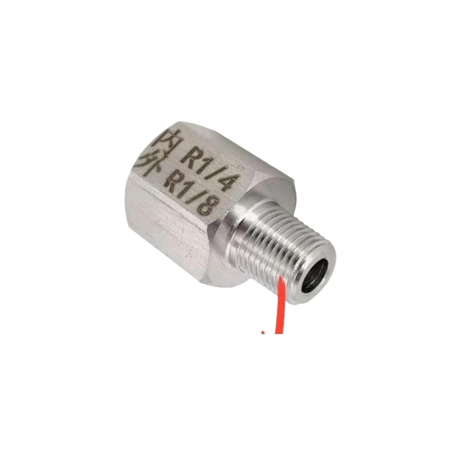 1 casquillo reductor hexagonal BSPT hembra a macho M10 12 1/8" 1/4" 3/8" BSPT NPT, adaptador de acero inoxidable 304 de alta presión para manómetro (M14 x 1,5 macho)