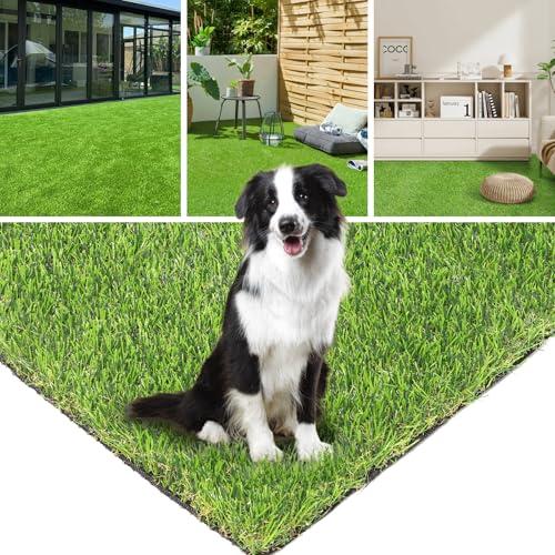 Artificial Grass Turf 3 Feet X 10 Feet, 1.38' Height Perfect Fake Grass Rug with Drainage Holes, Indoor/Outdoor Artificial Turf Mat for Garden Lawn Balcony Pet Landscape Decoration