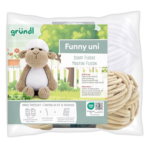 Gründl Kit de crochet Flocon le Mouton - Créez votre doudou mouto...