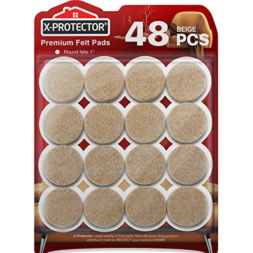 Chair Pads Floor Protectors X-PROTECTOR 48 PCS 25mm - Felt Furniture Pads