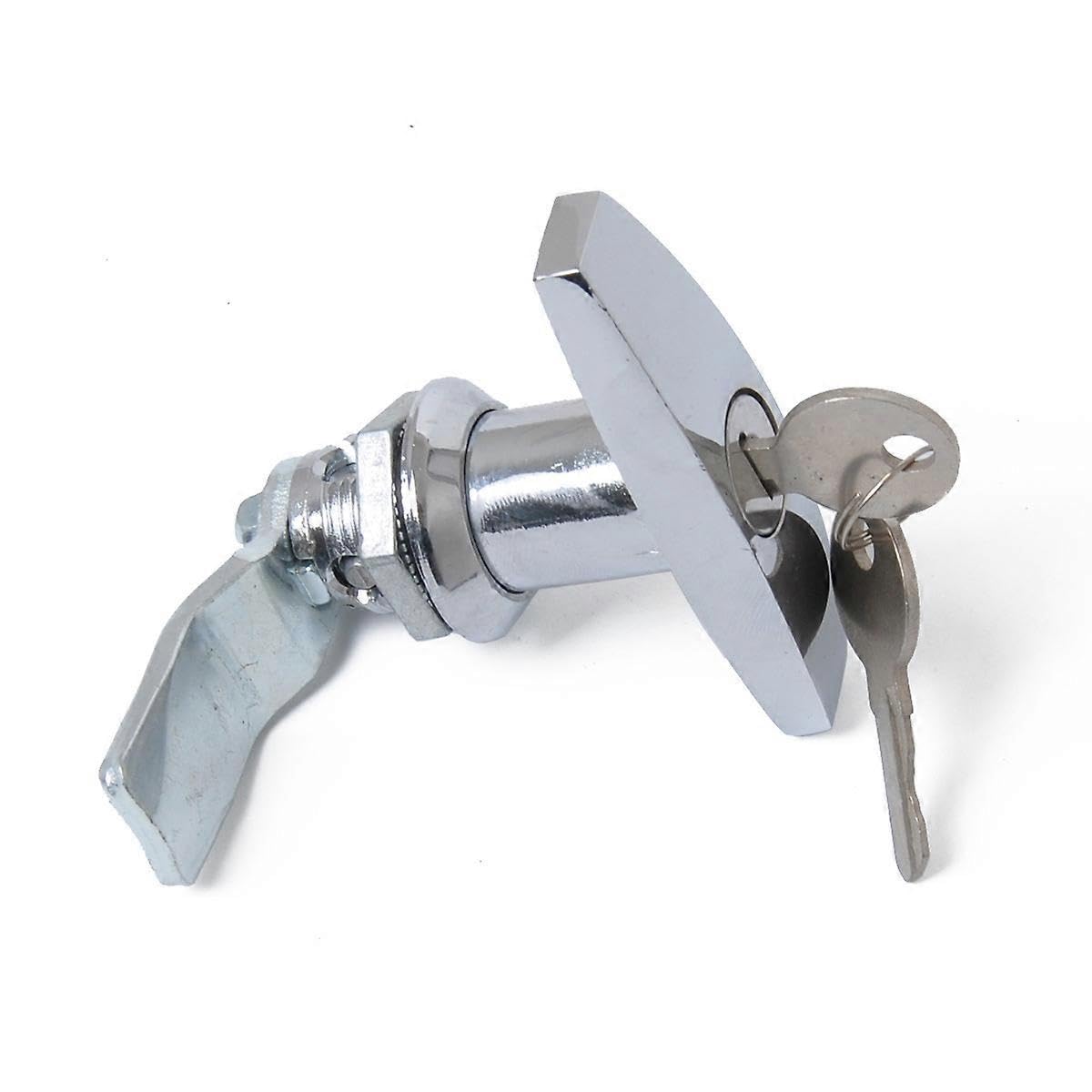 Joyhappst Image Color T-Handle Lock With Key, Aluminum Alloy Trailer Door Latch T-Handle Lock Universal