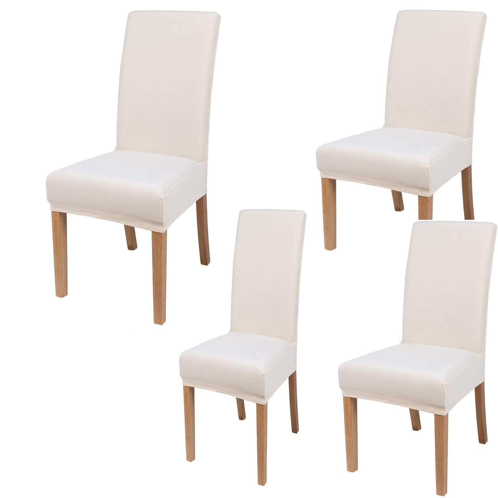 NMVAWIPT Velvet Stretch Dining Chair Covers Elastic Removable Washable Parsons Protectors For Room Hotel Wedding Banquet(#51,4pcs)