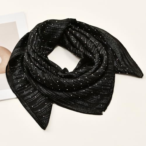 Women's Flower Embroidery Head Scarf Large 31.5 Inch Headband Sheer Hair Bandana for Women Girls4