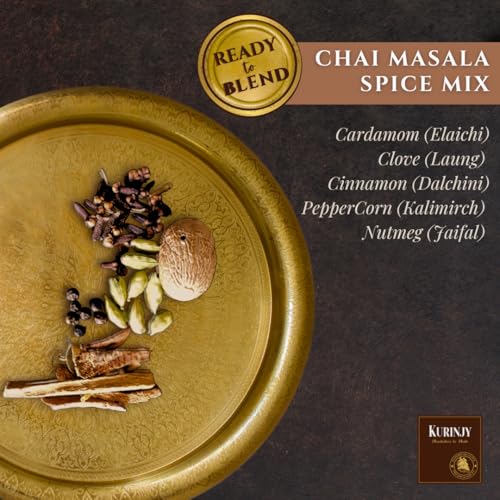 Image of Kurinjy Chai Masala Whole Spice Mix | 100% Pure Kerala Spices | Cardamom, Cinnamon, Clove, Black Pepper & Jaifal | Natural Essential Oils | Premium Aroma & Flavor | Ready to Blend | 50g, 1 Pack