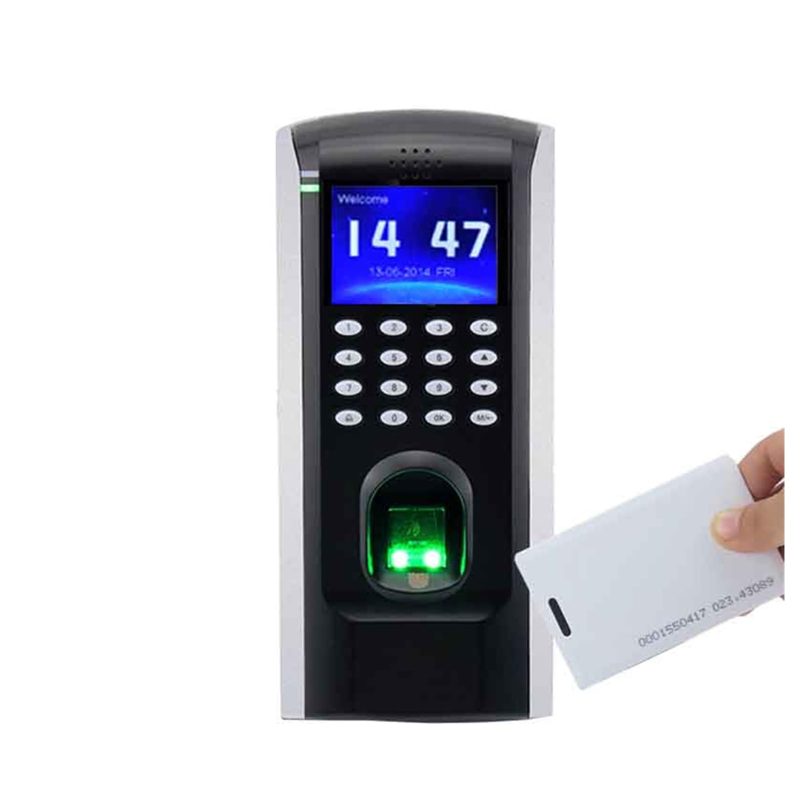 Máquina de Fichaje, SF200 Control de Acceso biométrico de Huellas Dactilares y Tiempo de Asistencia Pantalla a Color TFT de 2 Pulgadas TCP/IP de Control de Acceso de Puerta(SF200-ID)