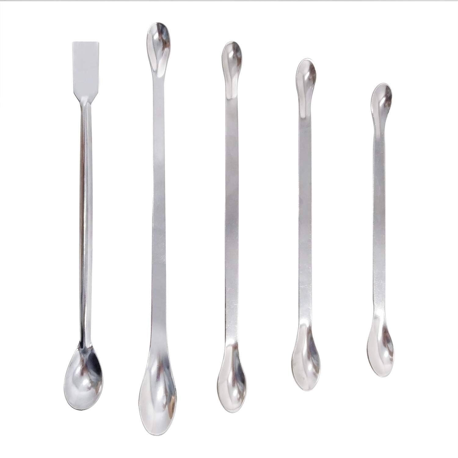 5 PCS En Acier Inoxydable Laboratoire Spoon Lab Scoop Lab Spatules Laboratoire D'échantillonnage Spoon Cuillère À Mélanger Spoon Médical