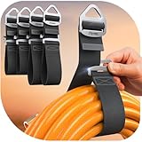 4 Pack One Hand Operation [1s Tighten by Gravity] Adjustable Extension Cord Organizer Holder, Hose Rope Storage Straps Wrap for RV Shed Workshop Garage Organization, Gadgets Tools Gifts for Dad Men