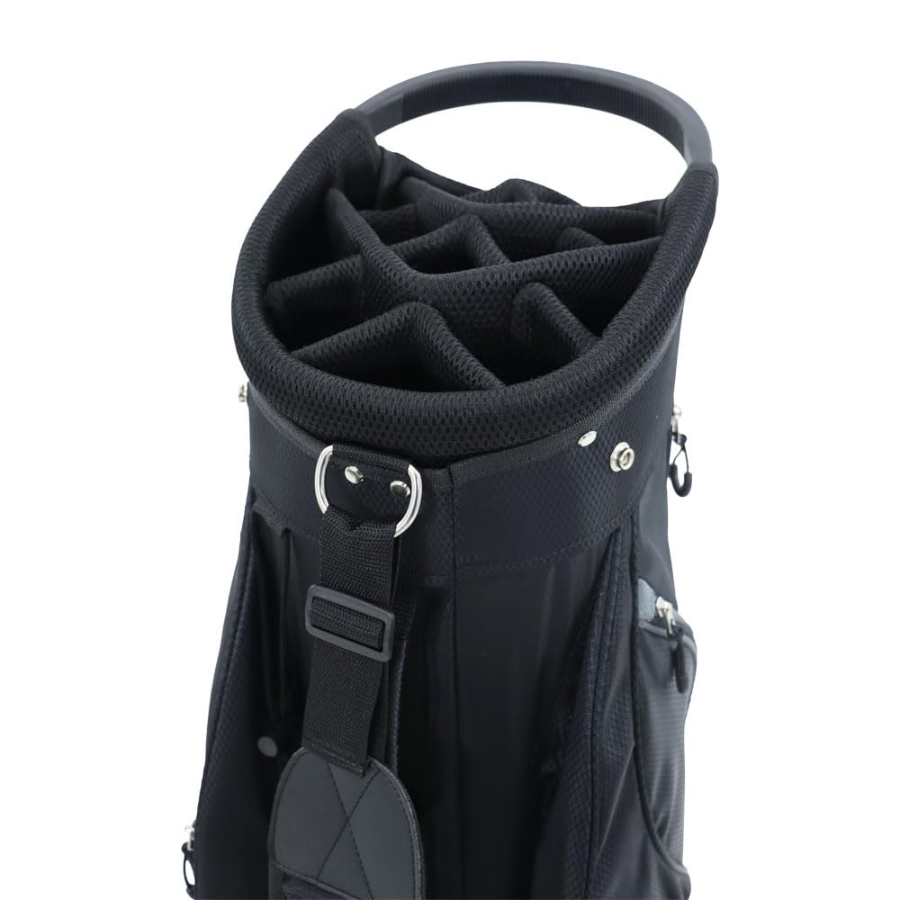 Ben Sayers DLX Deluxe - Bolsa para Carrito de Golf para Hombre, Ligera con Correa de Transporte, separadores de Palos de Longitud Completa de 14 vías y Bolsillos Resistentes al Agua