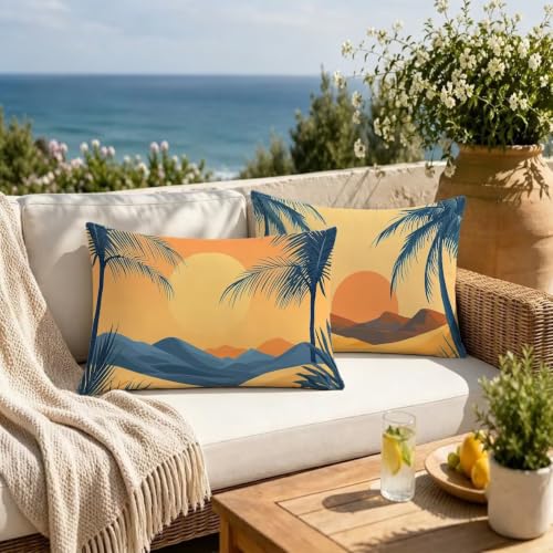 Fundas cojines exterior impermeable 40x60 estilo playa para terrazas 4