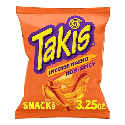 NEW! Takis Rolls Intense Nacho, Nacho Cheese Flavored Rolled Tortilla Chips, 3.25oz (92.3g) Bag