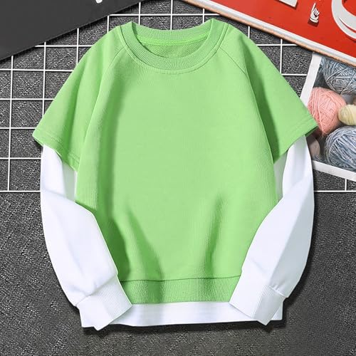 Sweatshirts for Boys Girls Two Piece Crewneck Comfy Oversized Pullover Trendy Baggy Casual Y2K Long Sleeve Sweatshirt4