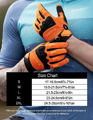 Image of INBIKE Mountain Bike Gloves for Men Knuckle Guard Padded Cycling Gloves | 5mm Shock-Absorbing Palm Padding, MTB, Motocross, Road Cycling, Dirt Biking, Touchscreen Fingers, Anti-Slip Palm