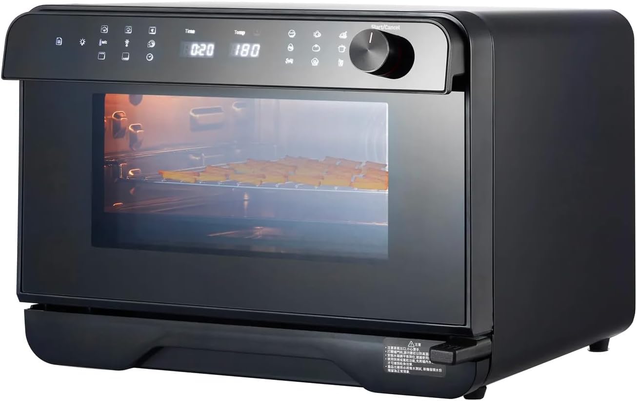 Avilia Dampfgarer mit integrierter Luftfritteuse 25 l, ideal zum Dampfgaren, Frittieren mit Luft, Rösten, Auftauen, Fermentieren von LCD-Display