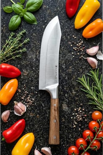 Wood Serisi Ceviz Sap Mutfak Şef Bıçağı Et Ekmek Sebze Salata Şef Bıçak Lzg-101