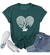 Womens Vintage Tree Graphic Tees Novelty Two Sides Tree Casual T Shirts