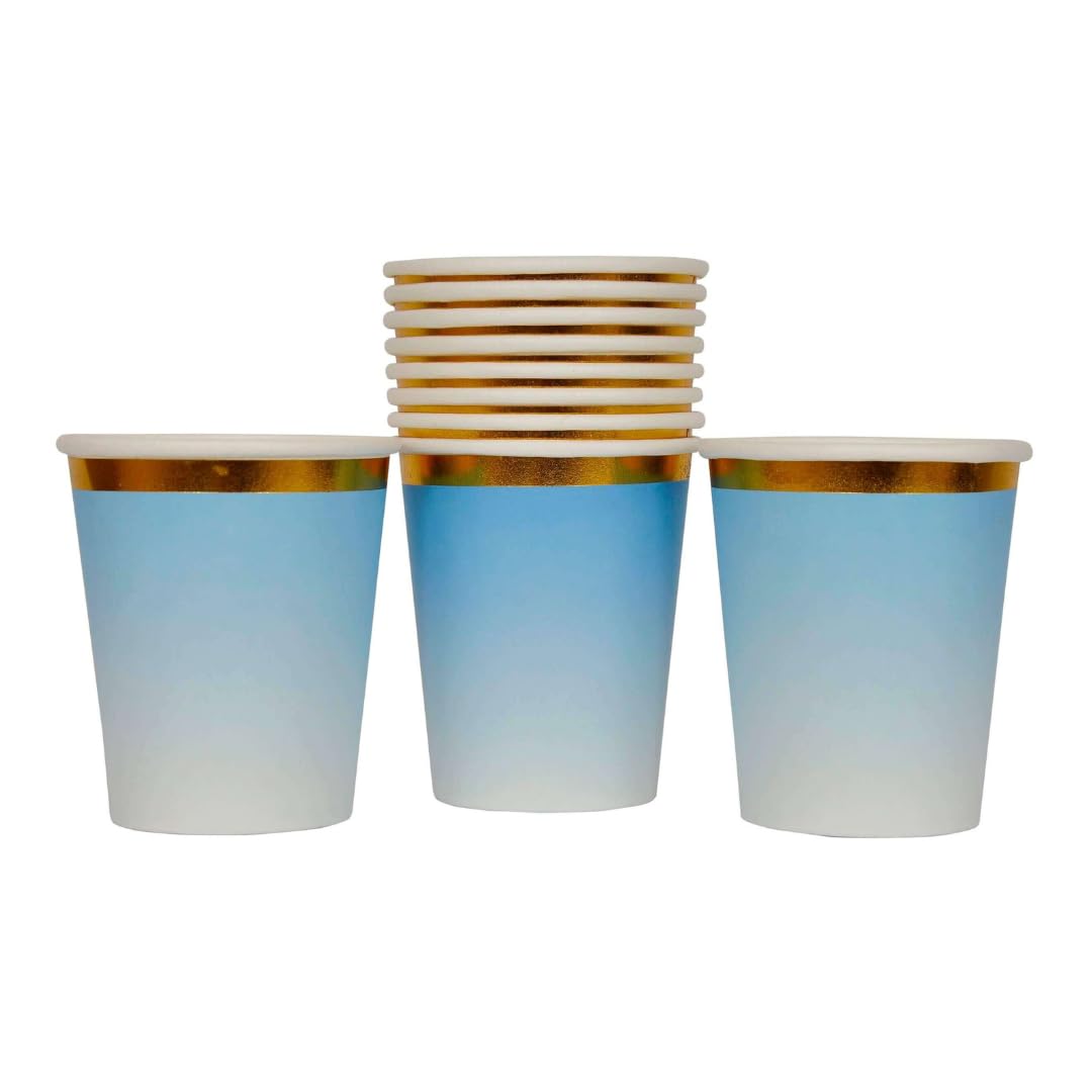 Wanna Party Paper Cups with Golden Rim (10 Piece, Blue) (B07X8T9BGZ) Amazon Price History, Amazon Price Tracker