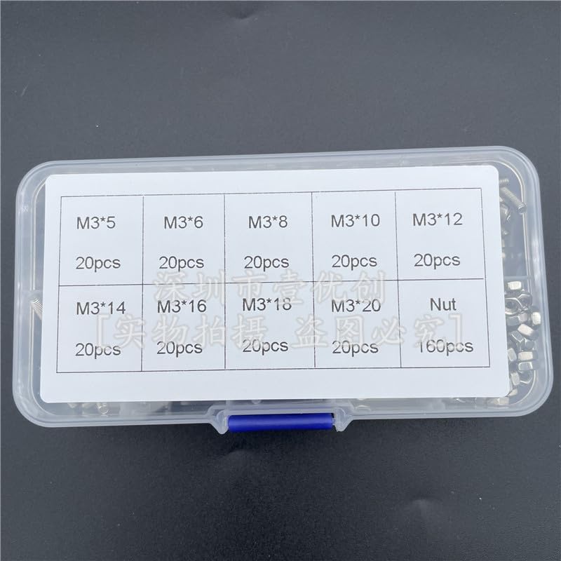 Lilianos 340pcs/Box M3 Hex Socket Screws Bolts Nut Stainless Steel Cap Head Screw Set Fastener Assortment Kit Repair Tools Set Hot