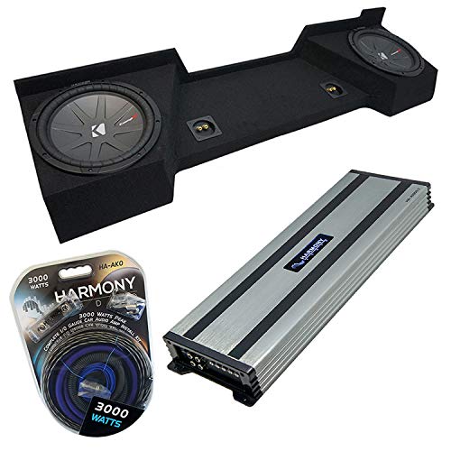 Harmony Audio Kicker Bundle Compatible with 2007-2013 Chevy Silverado Extended Cab Truck 43CWR102 Dual 10