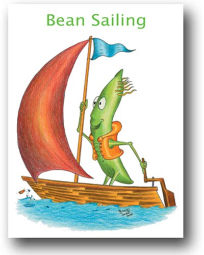 The Compost Heap Greeting Card, Bean Sailing