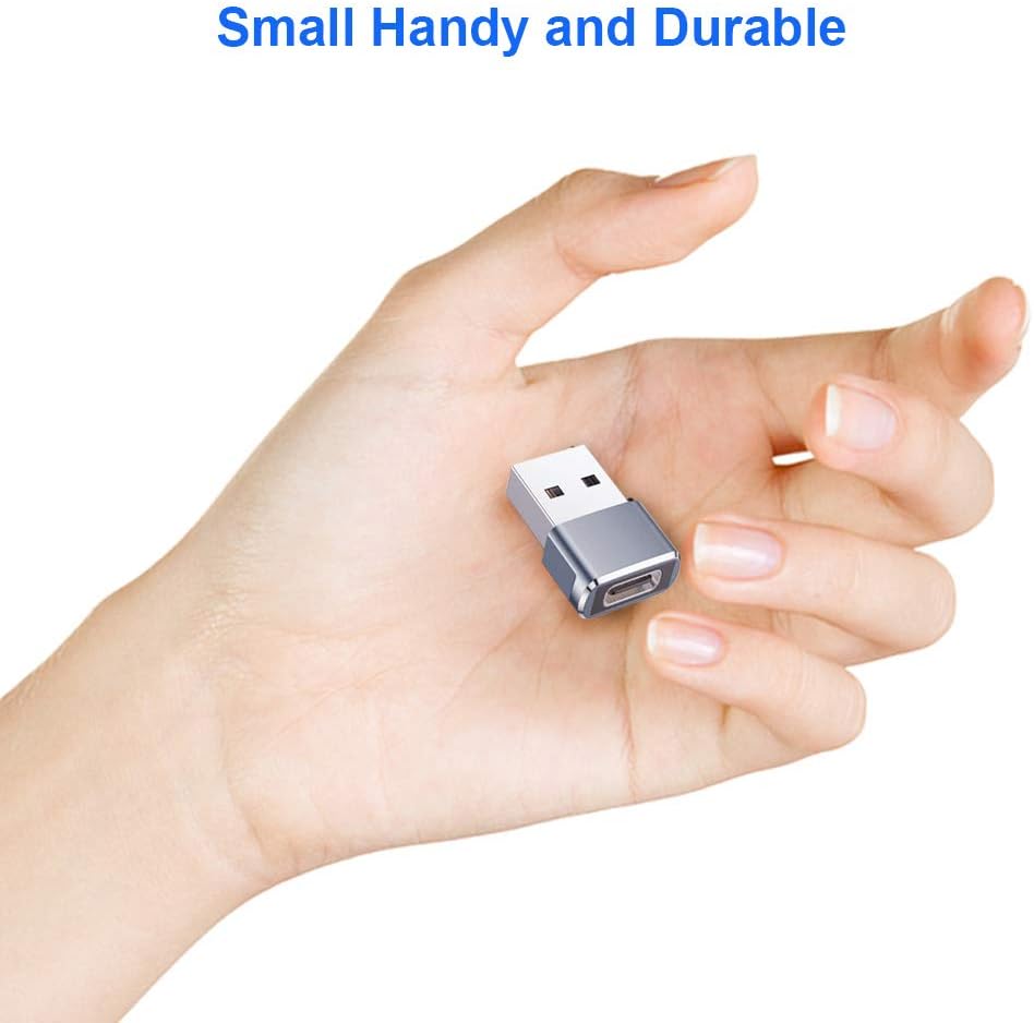 QCEs USB to USB C Adapter, 2Pack USB-C Female to USB Male Charger Converter for iPhone 17/16/15/14/13/12/11 Pro Max CarPlay, Apple Watch Series S11 10 9 SE Airpods iPad, Galaxy S25