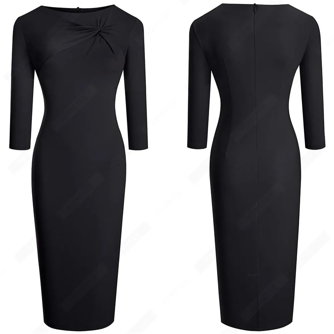 Vestido Ajustado De Oficina De Negocios Formal Elegante con Vestidos De Color Sólido con Clase para Mujer