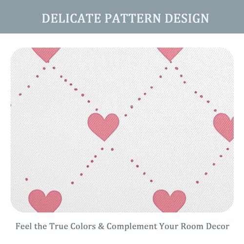 Pink Heart Blackout Curtains, 54 Drop, Kawaii Love Heart Printed Curtains for Living Room, Bedroom, Eyelet Drapes for Window Home Decor, 46x54 Inch 2 Panels H2A1-73 - Image 5