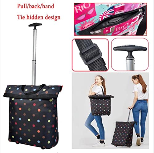 Tragbarer Trolley / Faltbarer Einkaufstrolley / 2 Rollen Natur Boden mit externer Aufbewahrungstasche / A – Bild 5