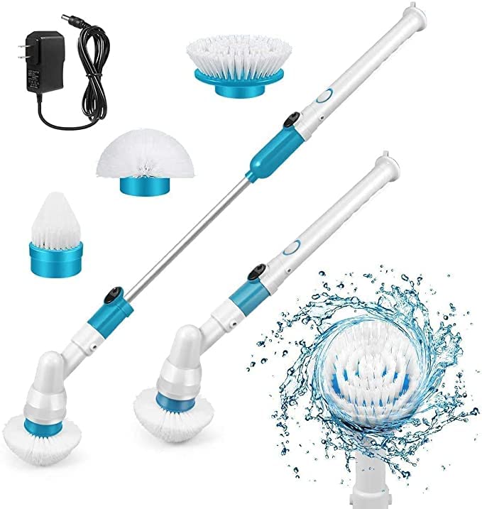 Electric Spin Scrubber | Power Brush Floor Scrubber | Movable Surface Cleaner Adjustable Extension Arm with 3 Replaceable Cleaning Brush Heads | Bathroom Scrubber Cleaning Brush | (Stainless Steel) (B0CZTK9353) Amazon Price History, Amazon Price Tracker
