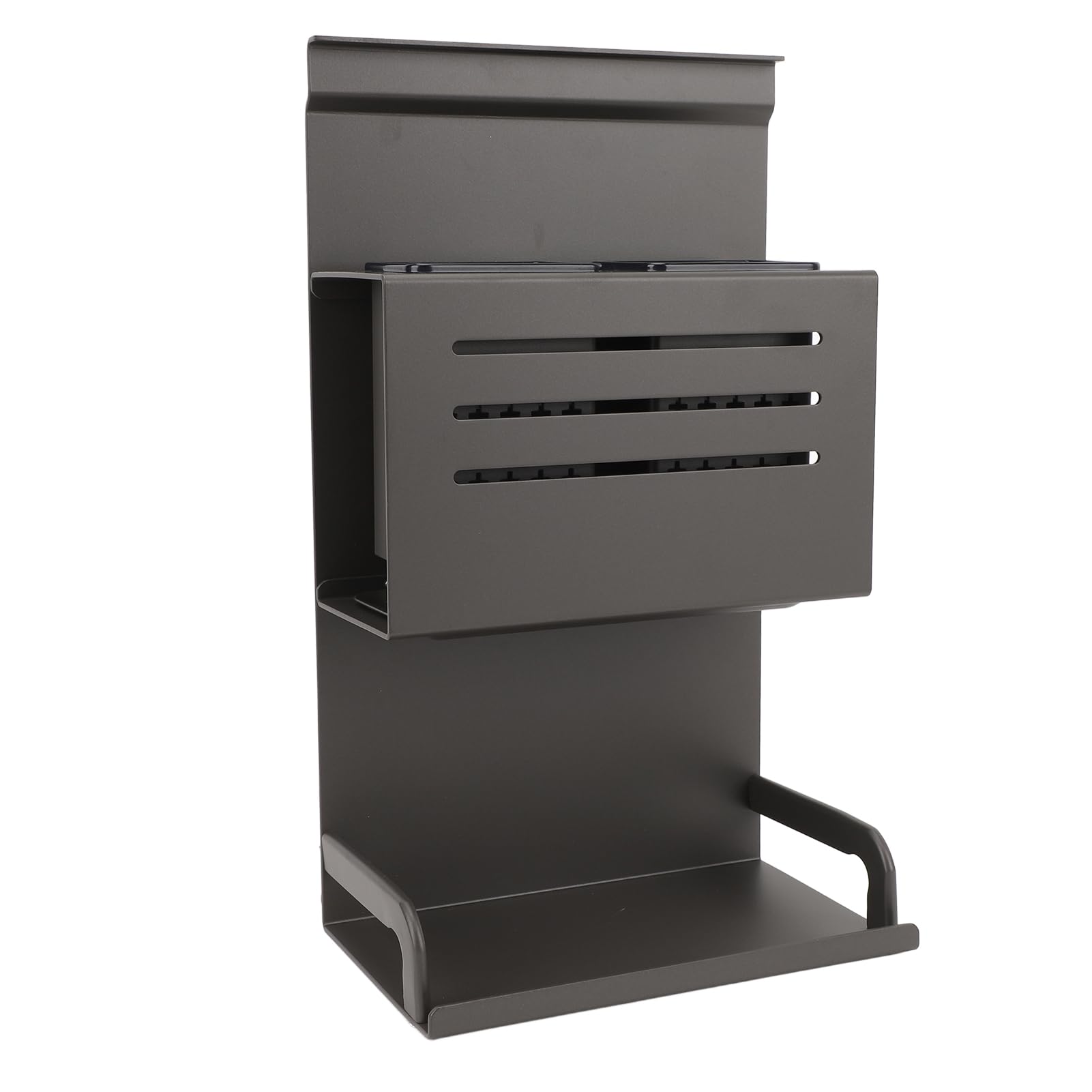 Support Mural à Ustensiles en Alliage D'aluminium, Durable, Facile à Nettoyer, Organisateur de Cuisine pour Baguettes Cuillère Gris 20x35cm