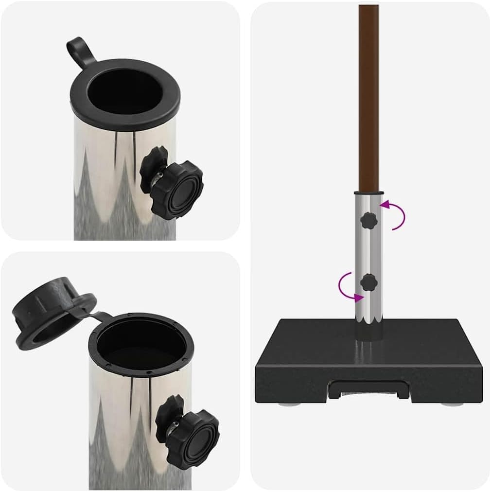 vidaXL Parasol Base Black 41 x 41 x 37 cm Granite, Stylish Umbrella Base for Your Garden or Patio, Great Support for Sunshade and Outdoor Fun!