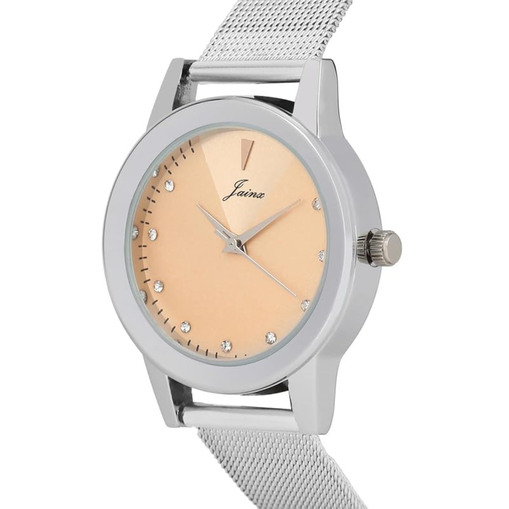 Women's Silver Mesh Chain Analog Wrist Watch with Colourful Dials