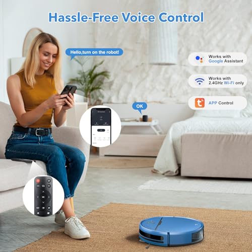 Imartine Robot Vacuum And Mop Combo, 2 In 1 Mopping Robot Vacuum Cleaner Compatible With Wifi/App, Robotic Vacuum Up To 2300Pa Suction, Self-Charging, Slim, Ideal For Hard Floor, Pet Hair thumb #2