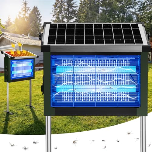 Image of Solar Bug Zapper Outdoor, 4500V Solar Mosquito Zapper for Outdoor & Indoor, 1 /2 Acre Coverage Cordless Rechargeable Electric Fly Zapper, IPX5 Waterproof Mosquito Traps for Backyard, Patio, Camping