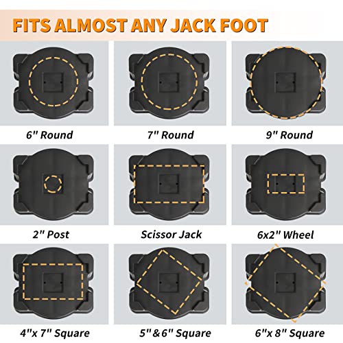 Ouleme Heavy Duty Trailer Jack Block, For Rv Camper Travel Trailer 5Th Wheel, Fits Tongue Jack, Post, Wheels, Foot, Round And Square Stabilizer, Supports Up To 15,000 Lbs #TOP2