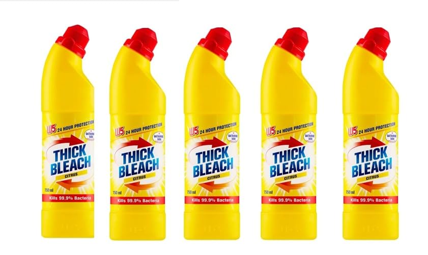 W5 Thick Bleach Citrus, 750ml, 24 Hour Protection, Kills 99.9
